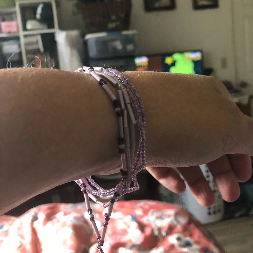Purple Beaded Bracelet set